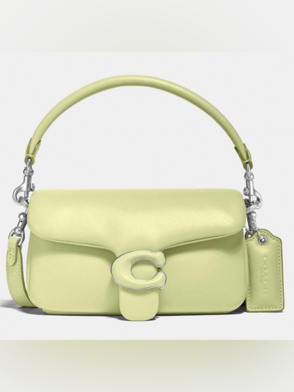 Coach Lime Green Leather Top-Handle Shoulder Bag